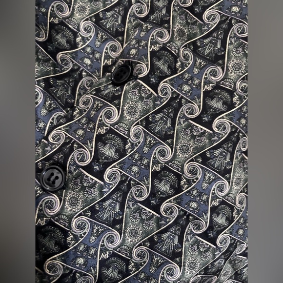 Stylish 100% SILK Black and Gray Patterned Vest - Picture 4 of 5